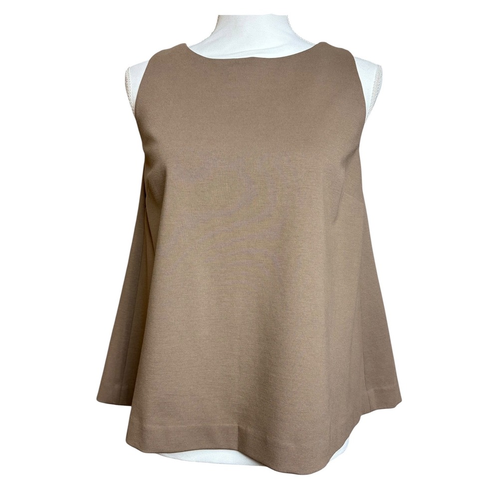 MM LaFleur Harriet 2.0 Top M Tan Sleeveless Minimalist Business Casual Mod Tank